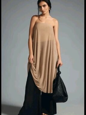 Anthropologie Dolan Sheer Mesh Tube Top Beige Womens Size Large New With Tag